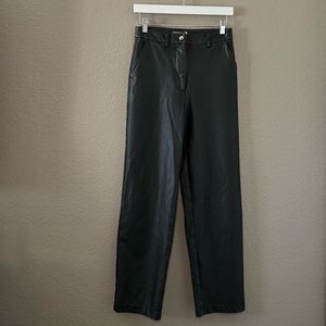 Faux Leather Straight Leg Pant